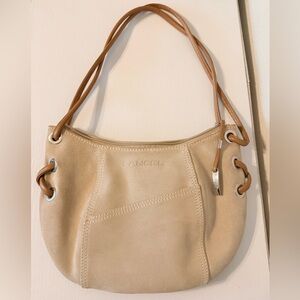 Lancel Beige Suede Hobo/Shoulder Bag